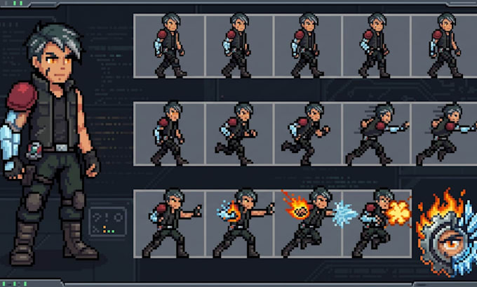 create pixel art animation pixel art sprite sheet 2d pixel art pixel character