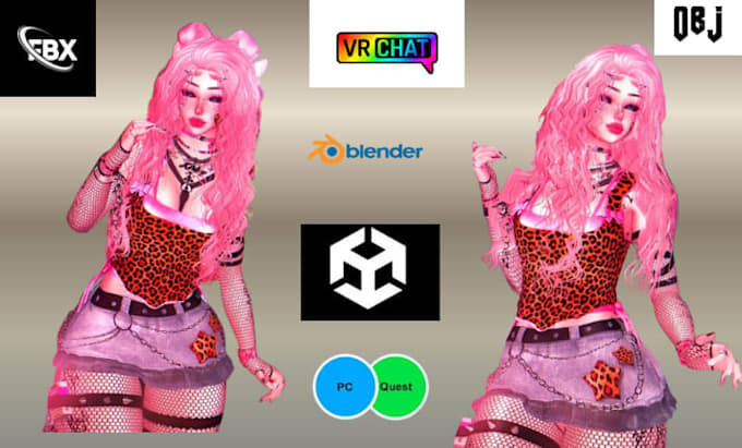create custom vrchat avatar, furry or humanoid, vrm, unity, vtuuber ready
