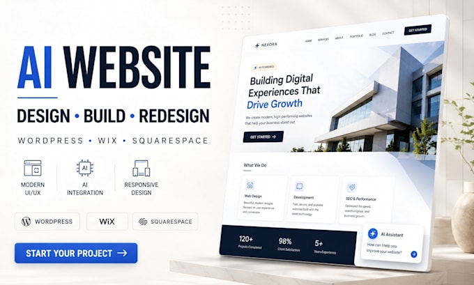 develop, transfer, migrate ai website, ai mvp, wix, wordpress, squarespace, crm