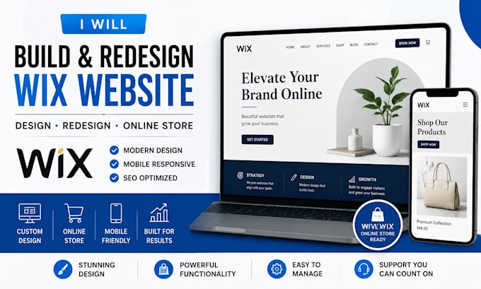 build wix website design redesign wix online store