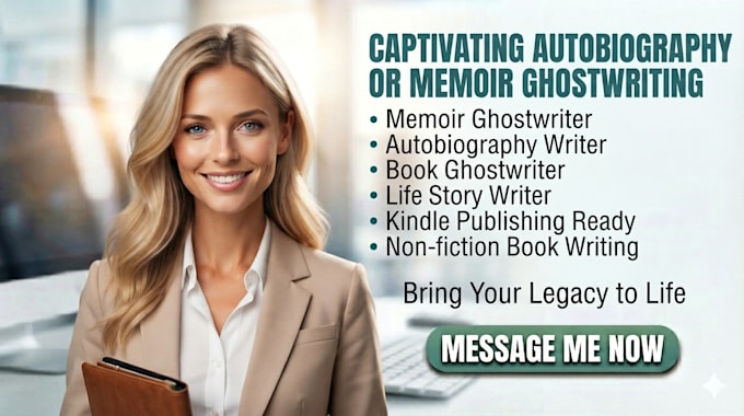 ghostwrite your captivating autobiography or memoir bestseller