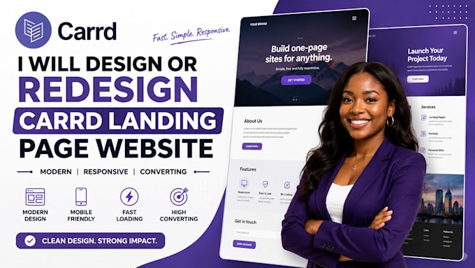design or redesign carrd landing page website
