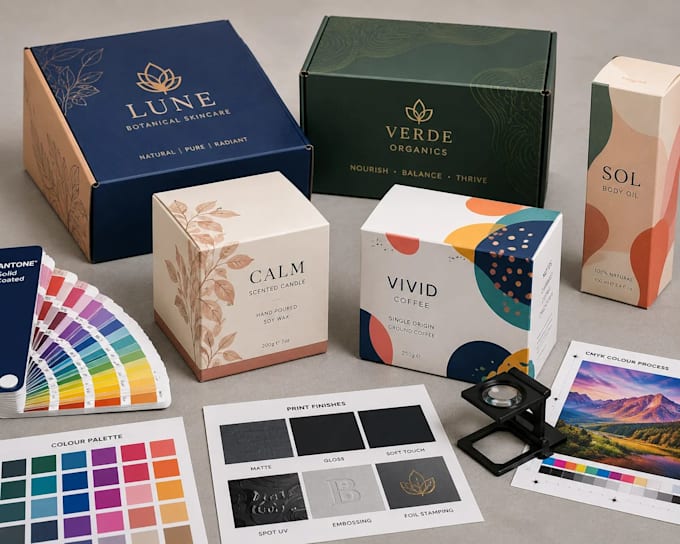 professional packaging design, label design, and custom box design