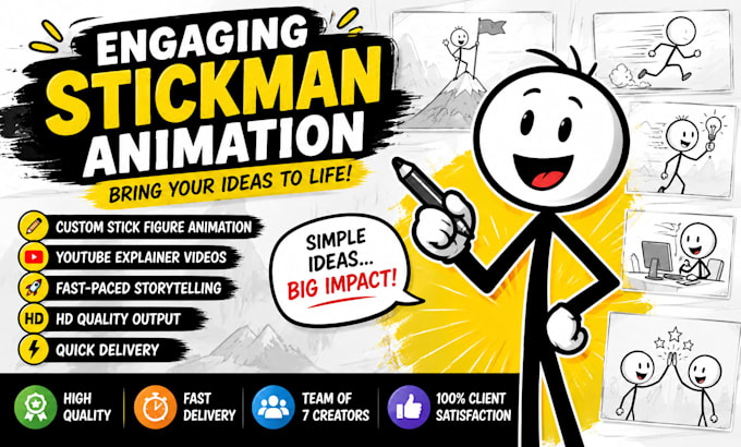 make engaging stickman animation video for you