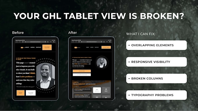 optimize your gohighlevel website and funnel tablet breakpoint