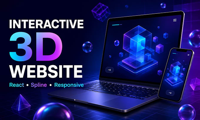 design a responsive 3d website using spline and react