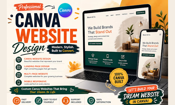 design canva website, canva landing page, canva website design