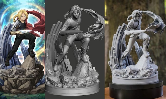 convert 2d to 3d printable model image to 3d stylizied 3d figurine