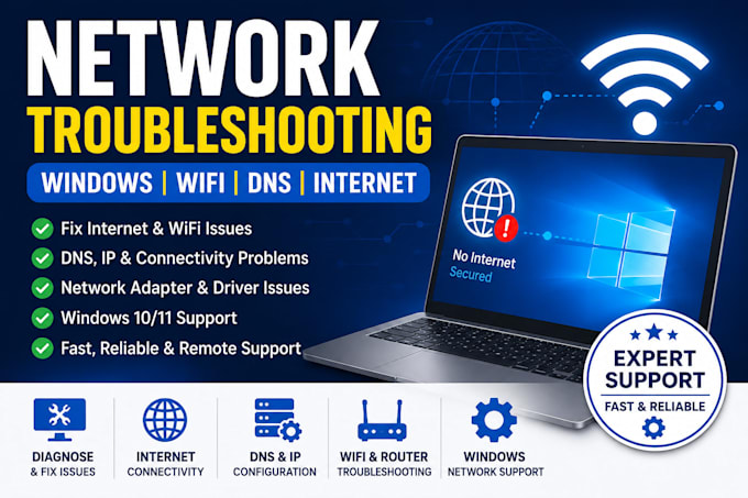 troubleshoot windows network internet IP and dns issues