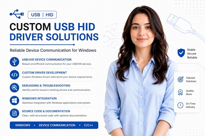 develop custom windows usb hid drivers for your device