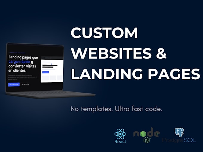 build a custom, fast loading website or landing page without templates