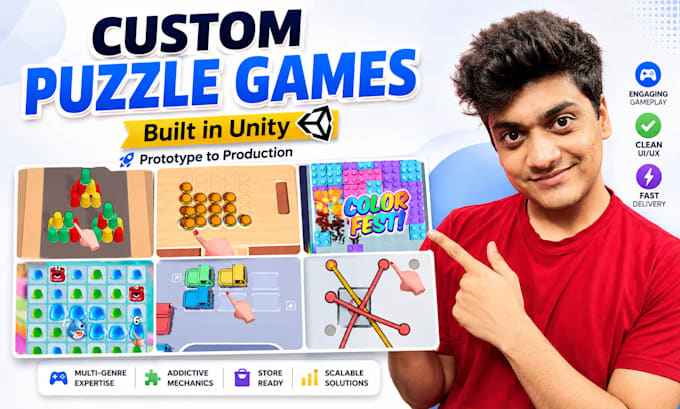 develop unity mobile puzzle games for ios and android