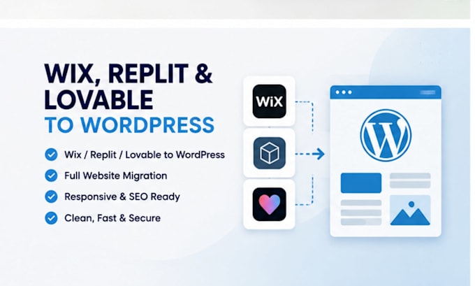 convert replit, lovable or wix website to wordpress