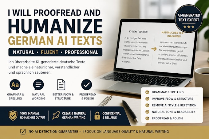 proofread and humanize your german ai generated text