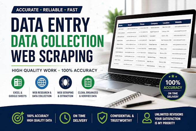 collect, research and organize data from the web