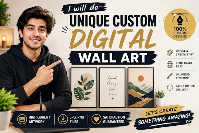 create unique custom digital wall art designs