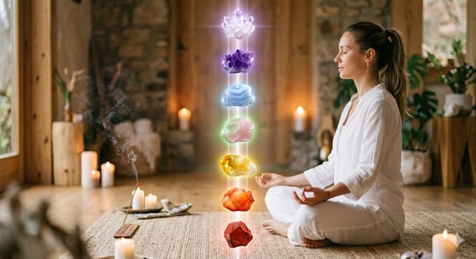 do an intuitive distance crystal healing and energy session