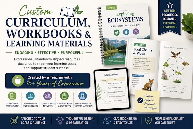 create custom curriculum, workbooks, and learning materials