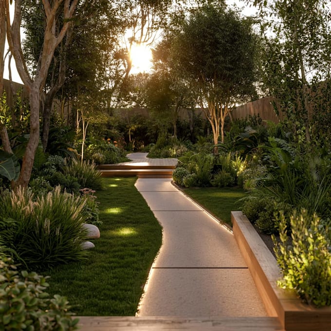 do renderings for landscape design, pool, garden, patio