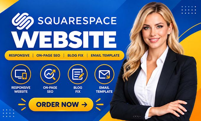 design responsive squarespace website with onpage seo, email template, blog fix