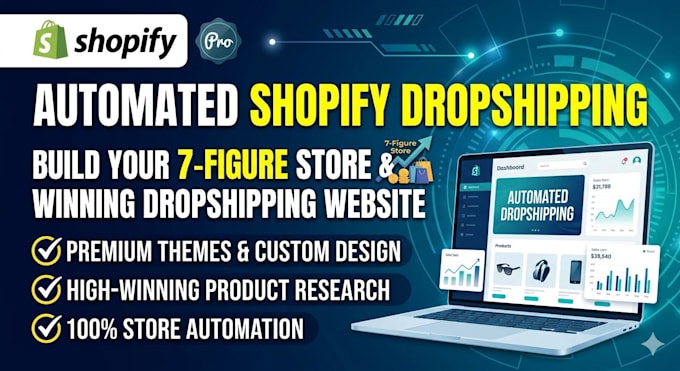 build automated 7 figure shopify drop shipping store website