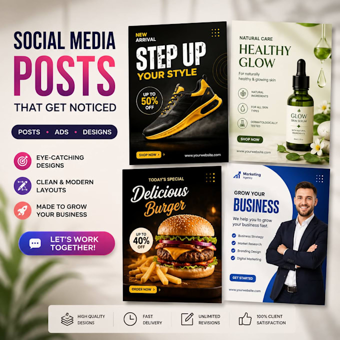design instragram facebook social media post banners and ads