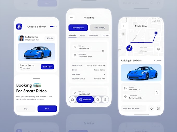 develop taxi booking app rideshare app carpooling app schoolbus app tracking app