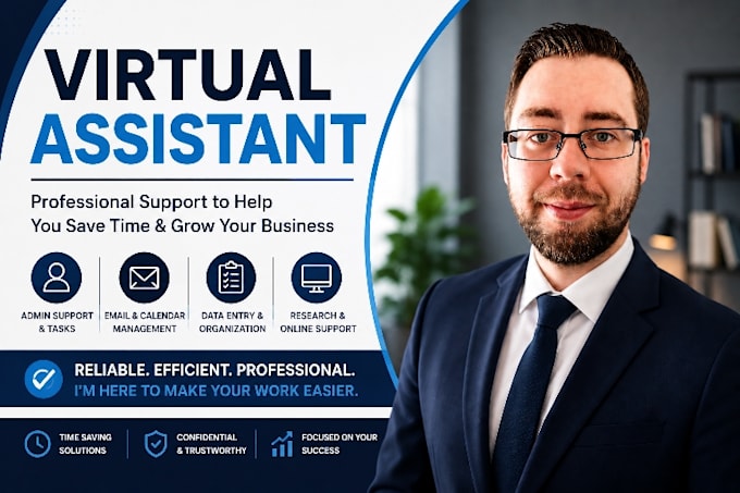 be your virtual assistant for admin, data entry and research