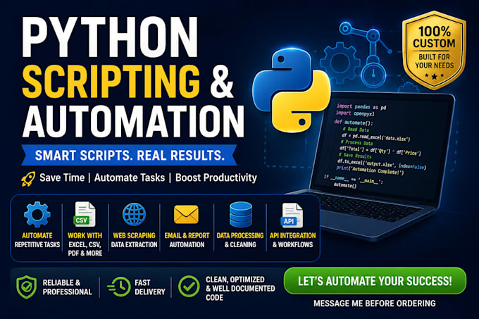 write efficient python scripts to automate tasks and process