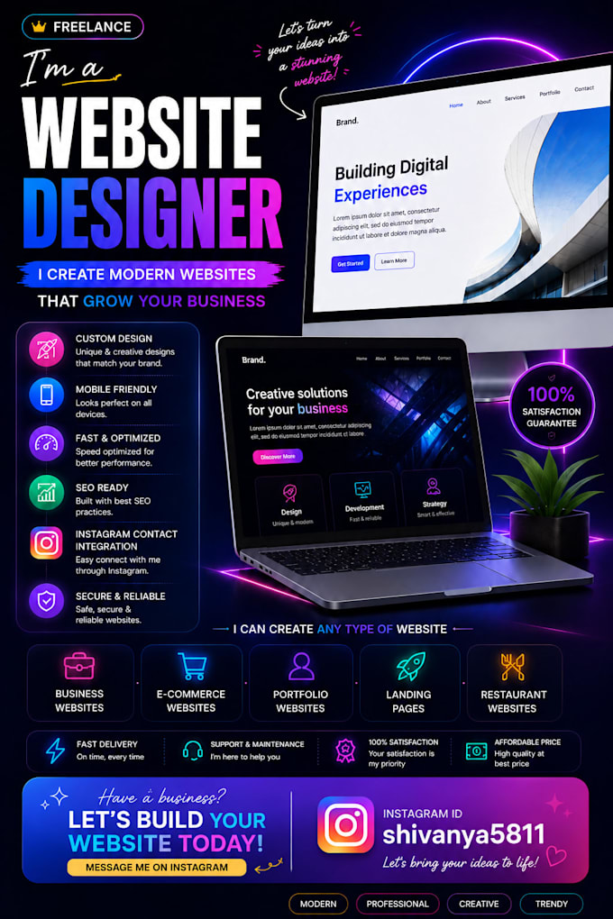 design a modern professional no code website