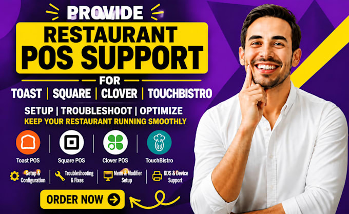 provide toast square clover and touchbistro pos support