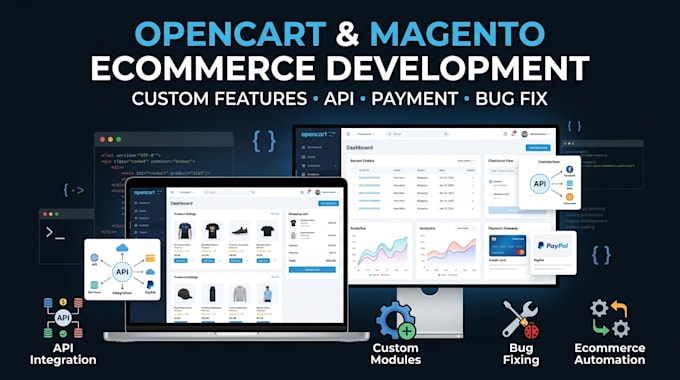develop opencart ecommerce store with API integration, custom modules and ocmod