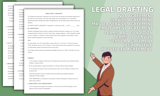 draft contracts, agreements, and legal documents