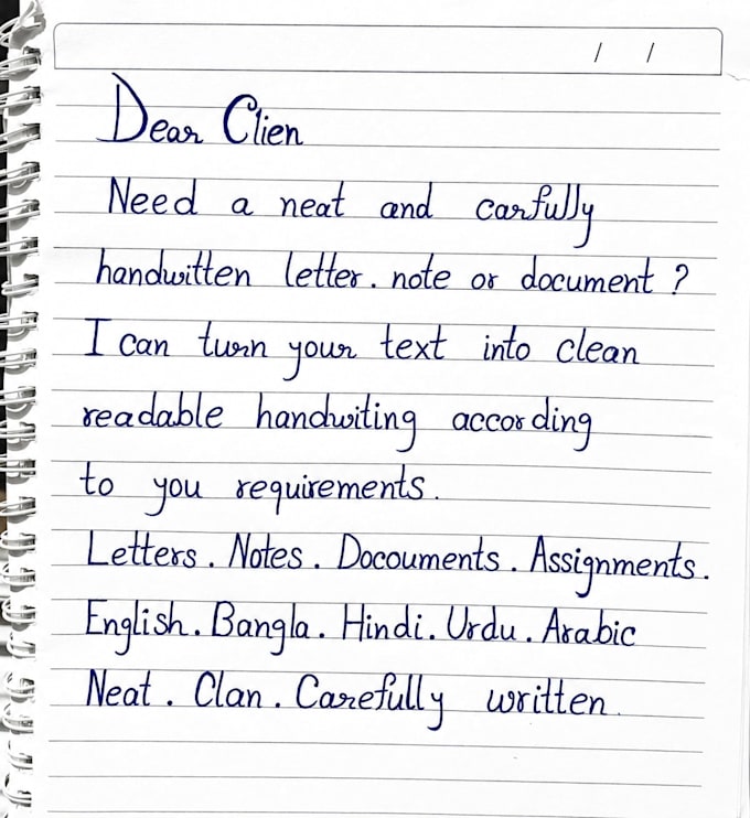 handwrite your letters, notes and documents neatly