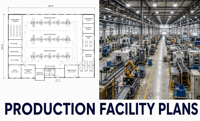create production facility floor plans industrial layout blueprint package