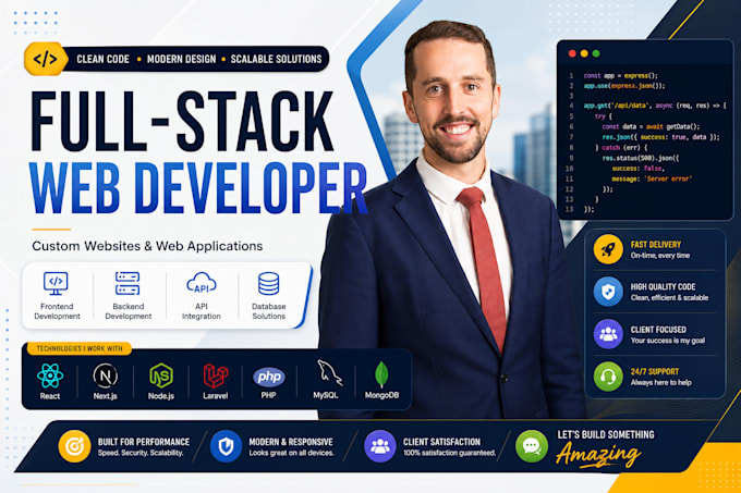 build website, website development, full stack developer, front end developer