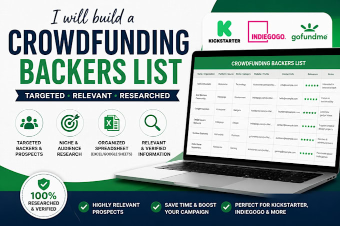 build targeted backers list for your indiegogo and gofundme