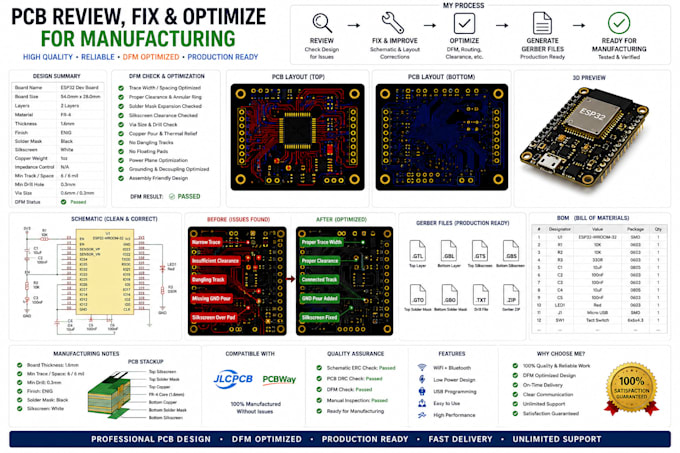 review, fix, and optimize your pcb for manufacturing