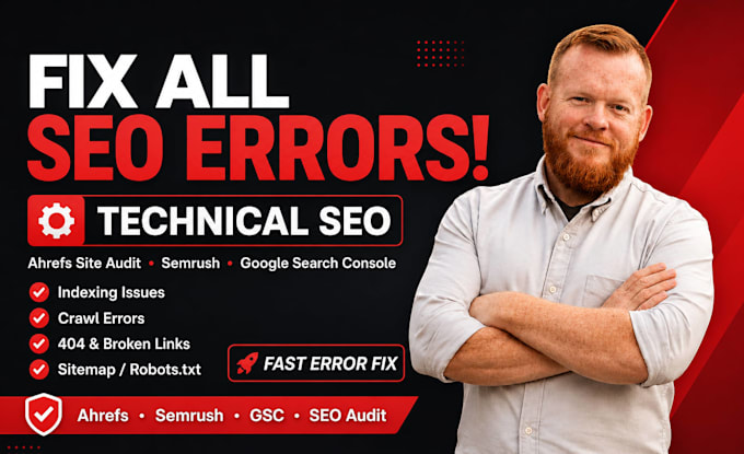fix all ahrefs site audit technical  SEO semruch or google search console error