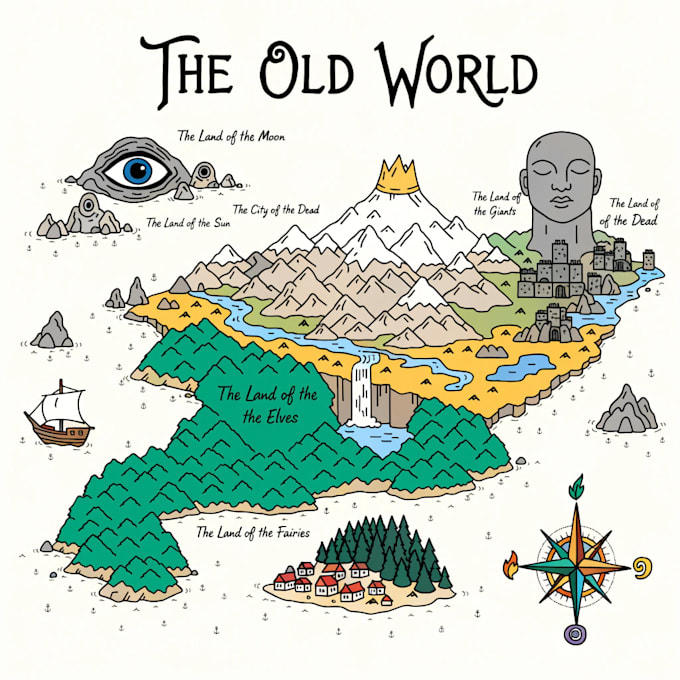 build fantasy map illustration for map