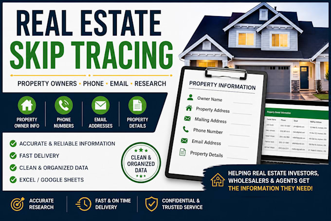 do real estate skip tracing and property owner information
