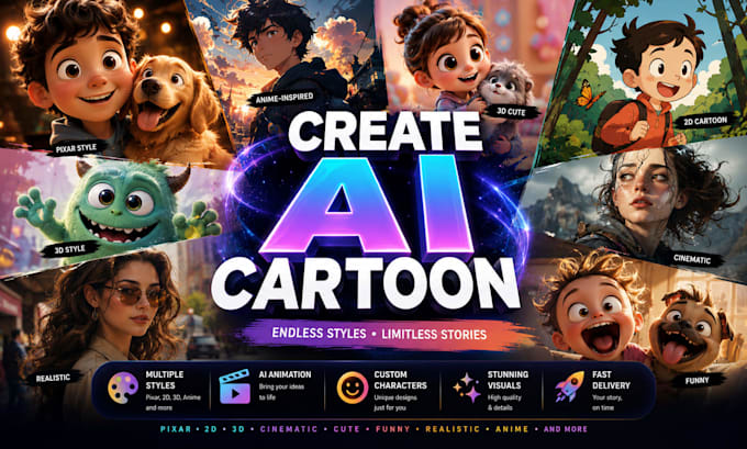 create ai cartoons in any style for you