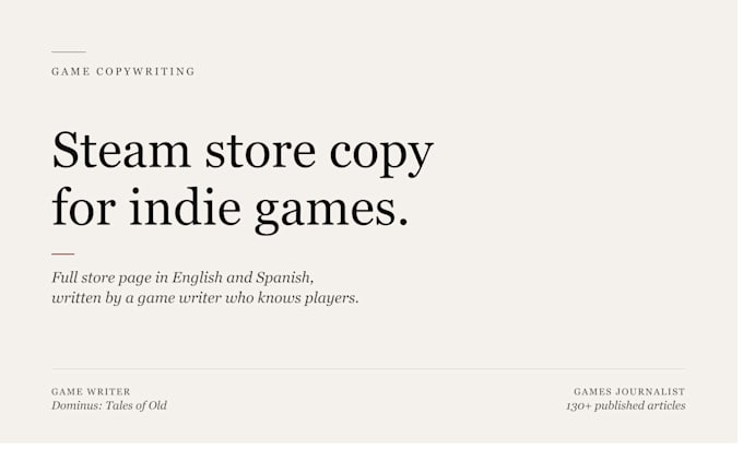 write your steam store page copy that sells your indie game