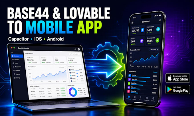 convert your base44 or lovable app to ios and android using capacitor
