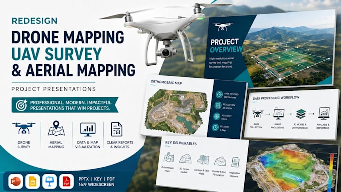 redesign drone mapping, uav survey and aerial mapping project presentations