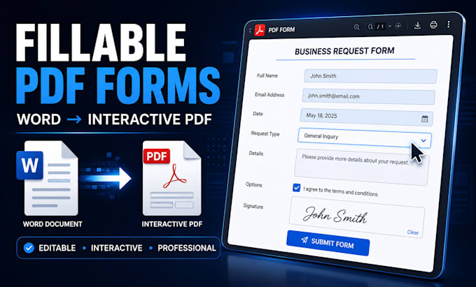 create fillable PDF forms and convert word documents to interactive pdfs