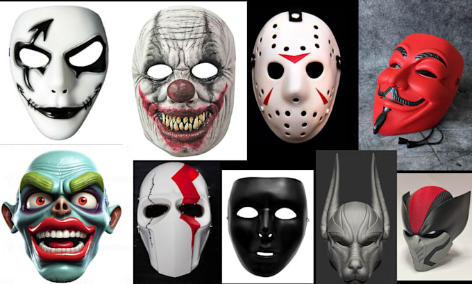 design a custom 3d printable halloween mask or cosplay prop