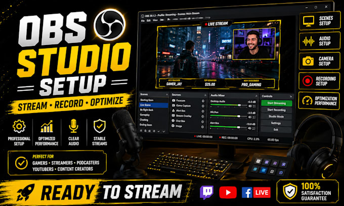setup and optimize obs studio for streaming and recording