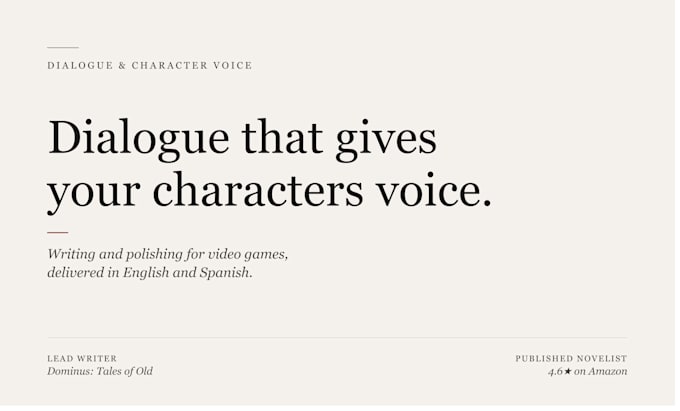 write and polish your video game dialogue with authentic character voice