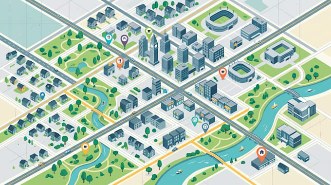 create a custom neighborhood map, area map, city map and location map